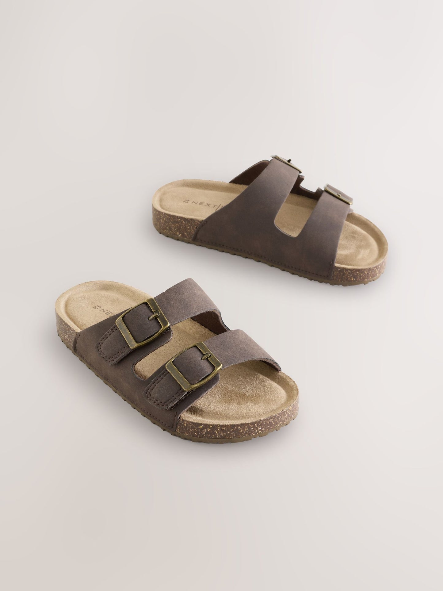 Chocolate Brown Corkbed Slider Sandals image 3