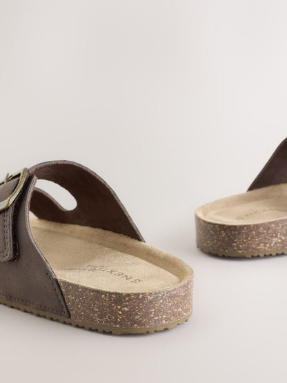 Chocolate Brown Corkbed Slider Sandals image 5