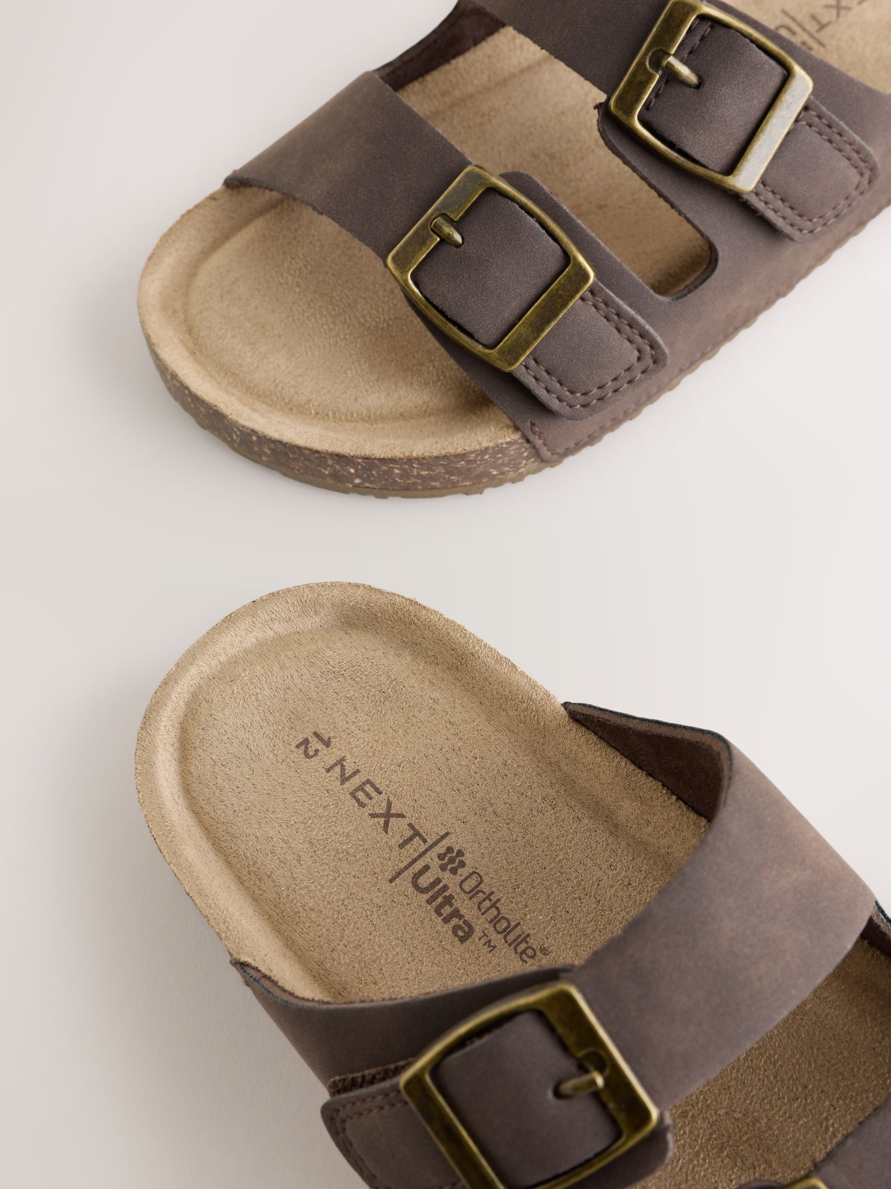 Chocolate Brown Corkbed Slider Sandals image 6