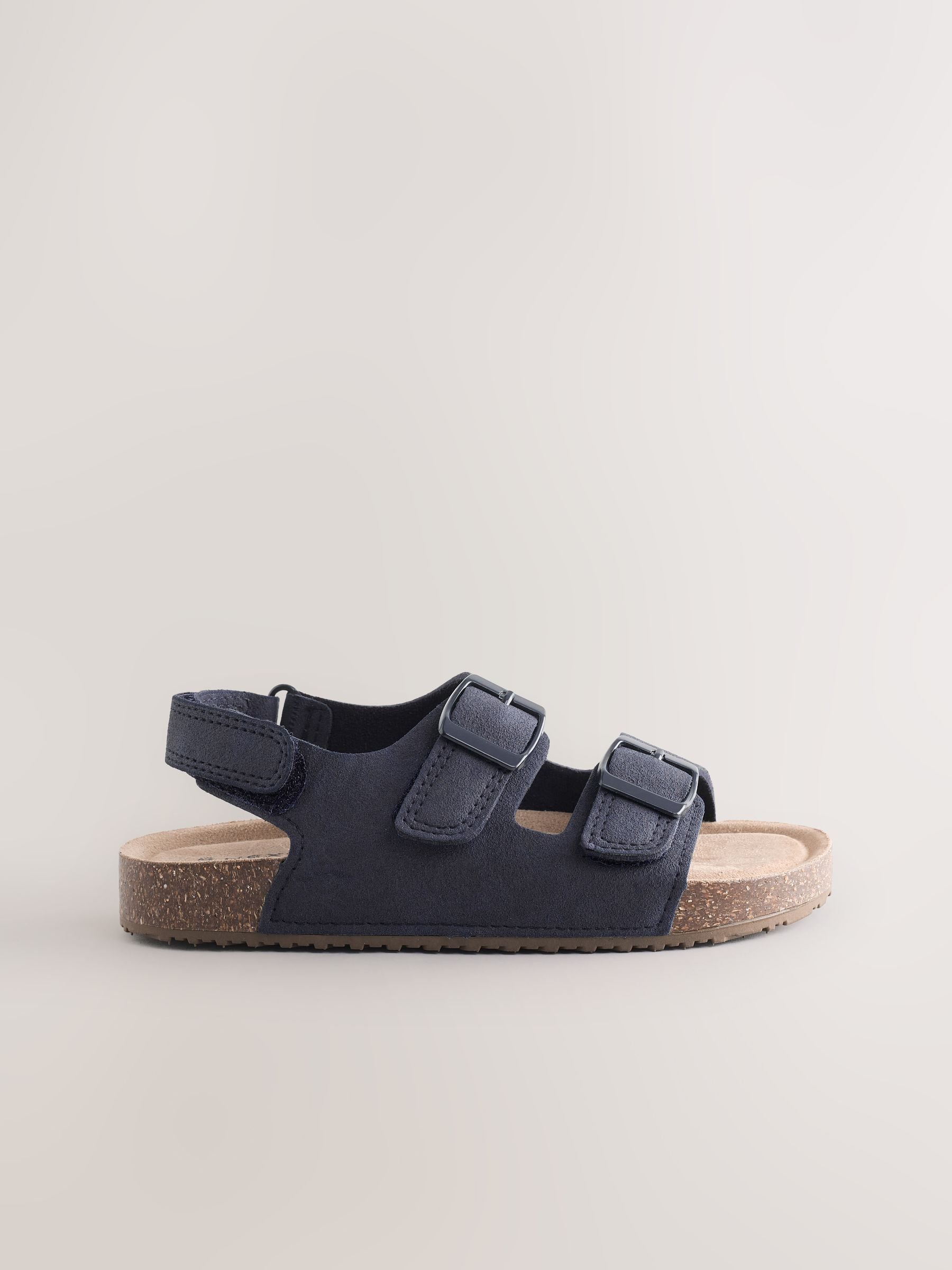 Navy Standard Fit (F) Double Buckle Cushioned Footbed Sandals image 2