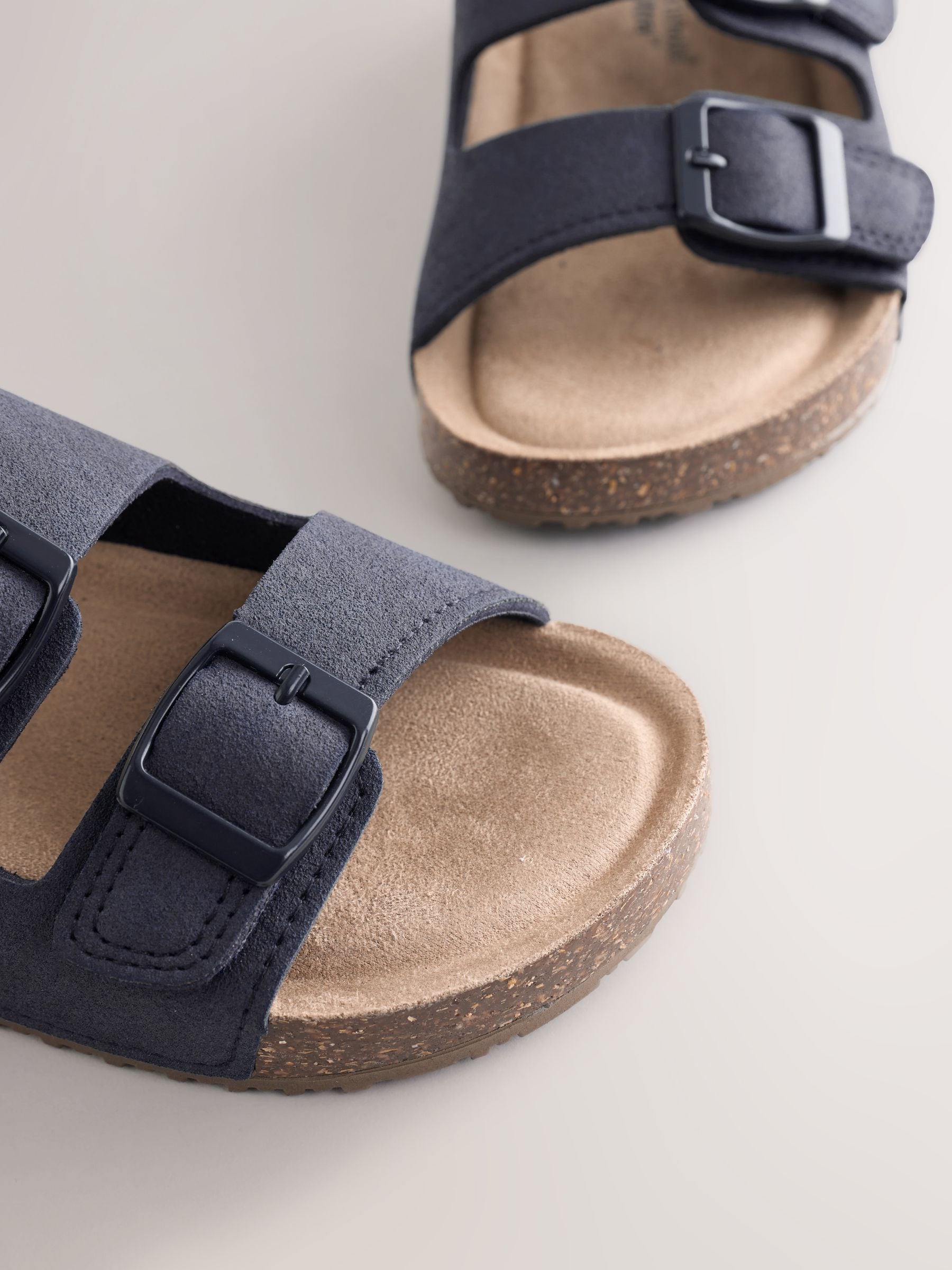 Navy Standard Fit (F) Double Buckle Cushioned Footbed Sandals image 4