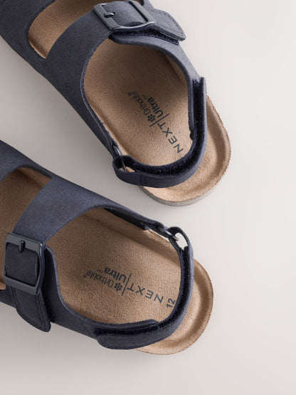 Navy Standard Fit (F) Double Buckle Cushioned Footbed Sandals image 6