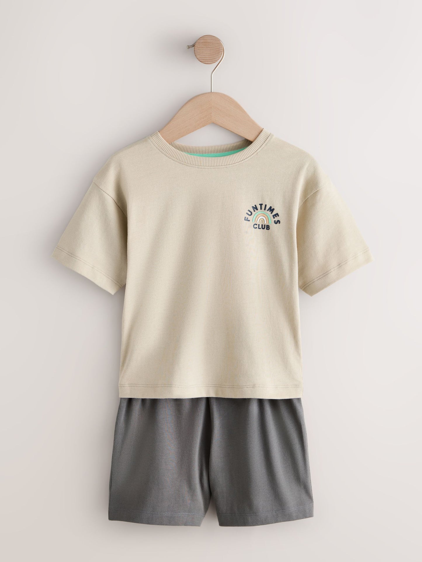 Blue/Stone/Mint Good Times Short Pyjamas 3 Pack (9mths-10yrs) image 5