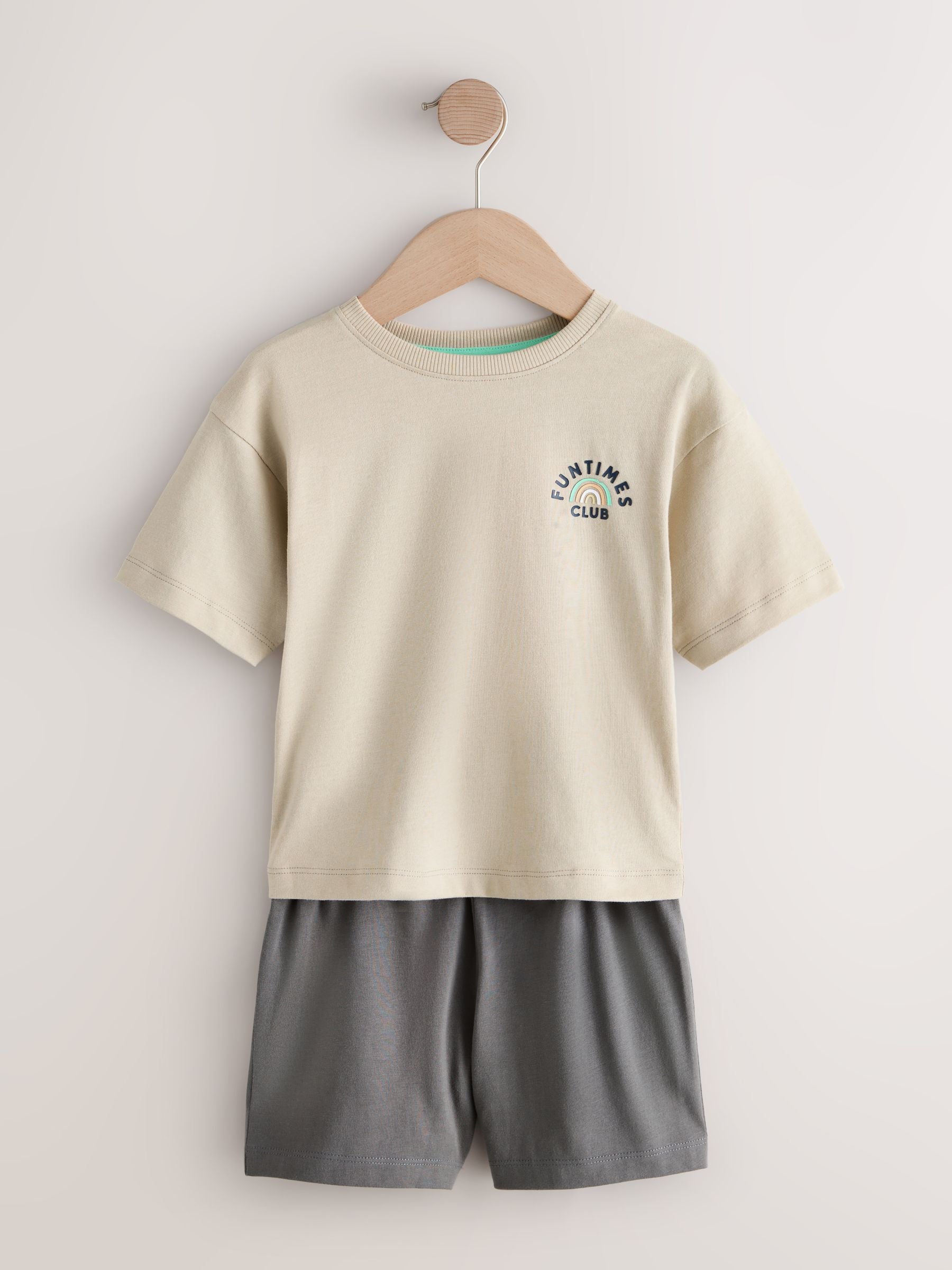 Blue/Stone/Mint Good Times Short Pyjamas 3 Pack (9mths-10yrs) image 5