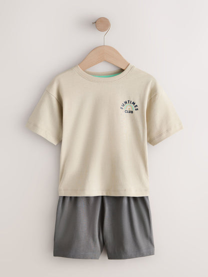 Blue/Stone/Mint Good Times Short Pyjamas 3 Pack (9mths-10yrs) image 5