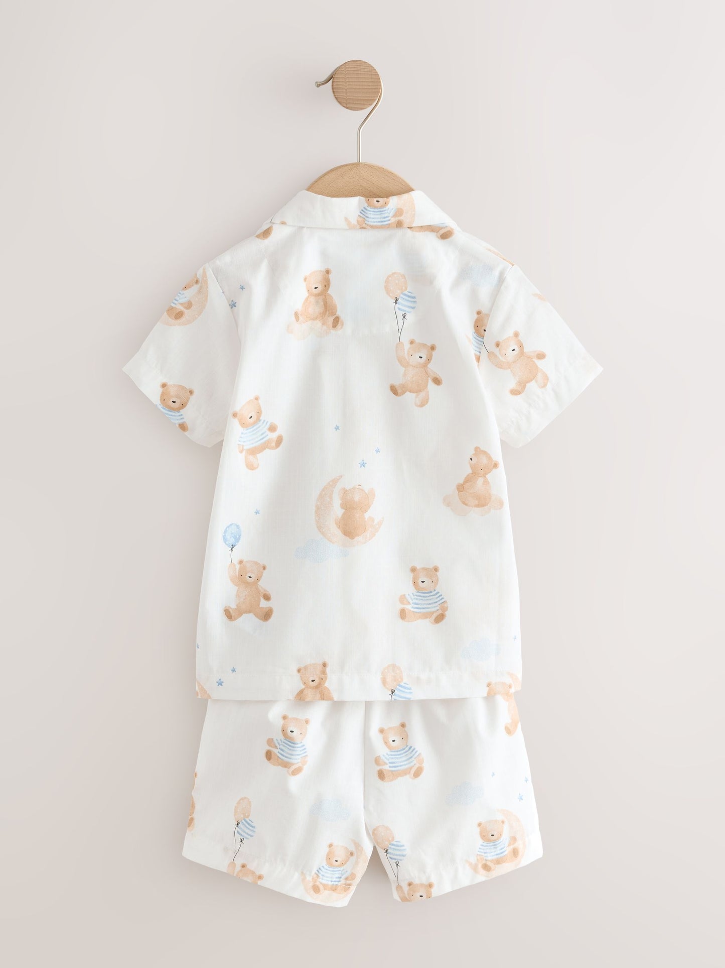 Cream Bear Single Button Through Short Pyjamas (9mths-8yrs) image 8