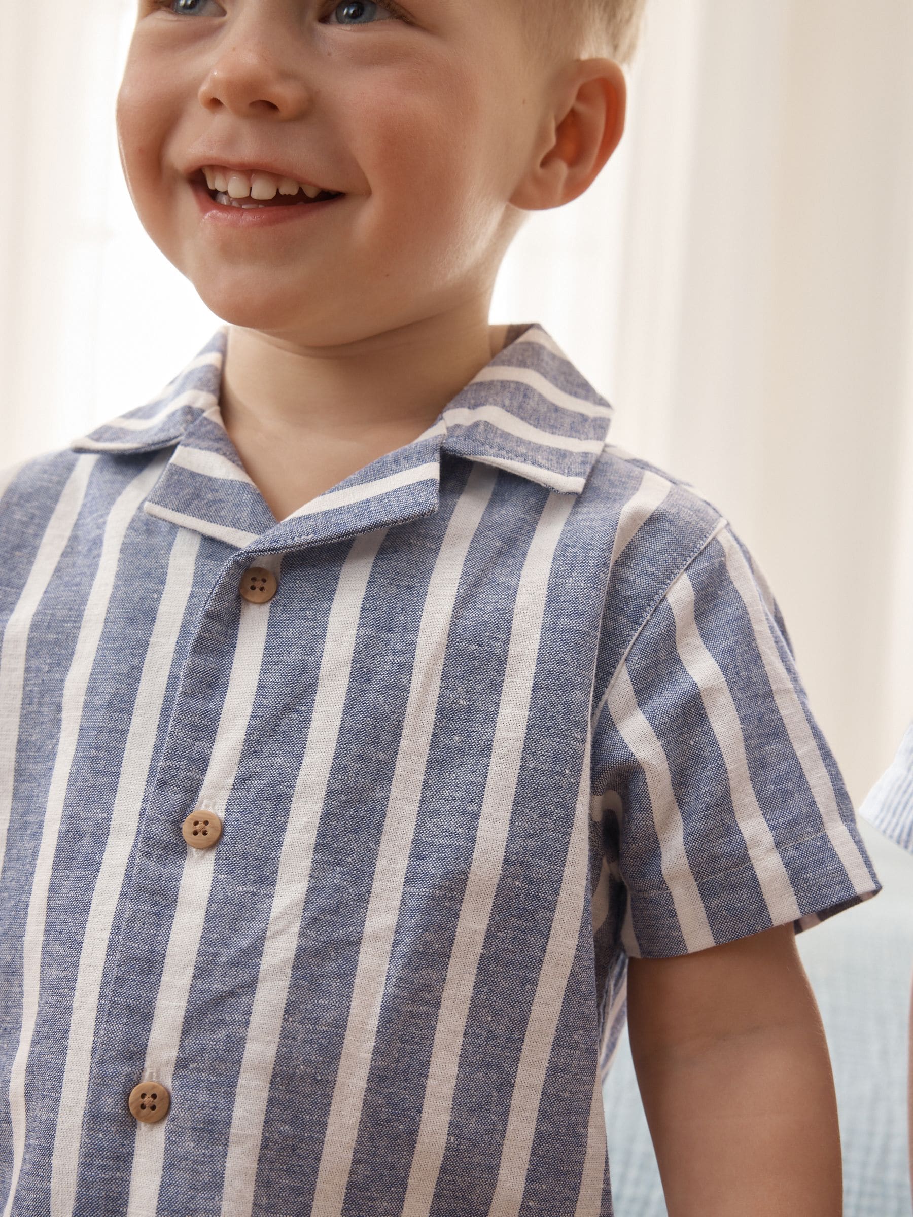 Blue/White Stripe Short Button Through Pyjamas 2 Pack (9mths-8yrs) image 6