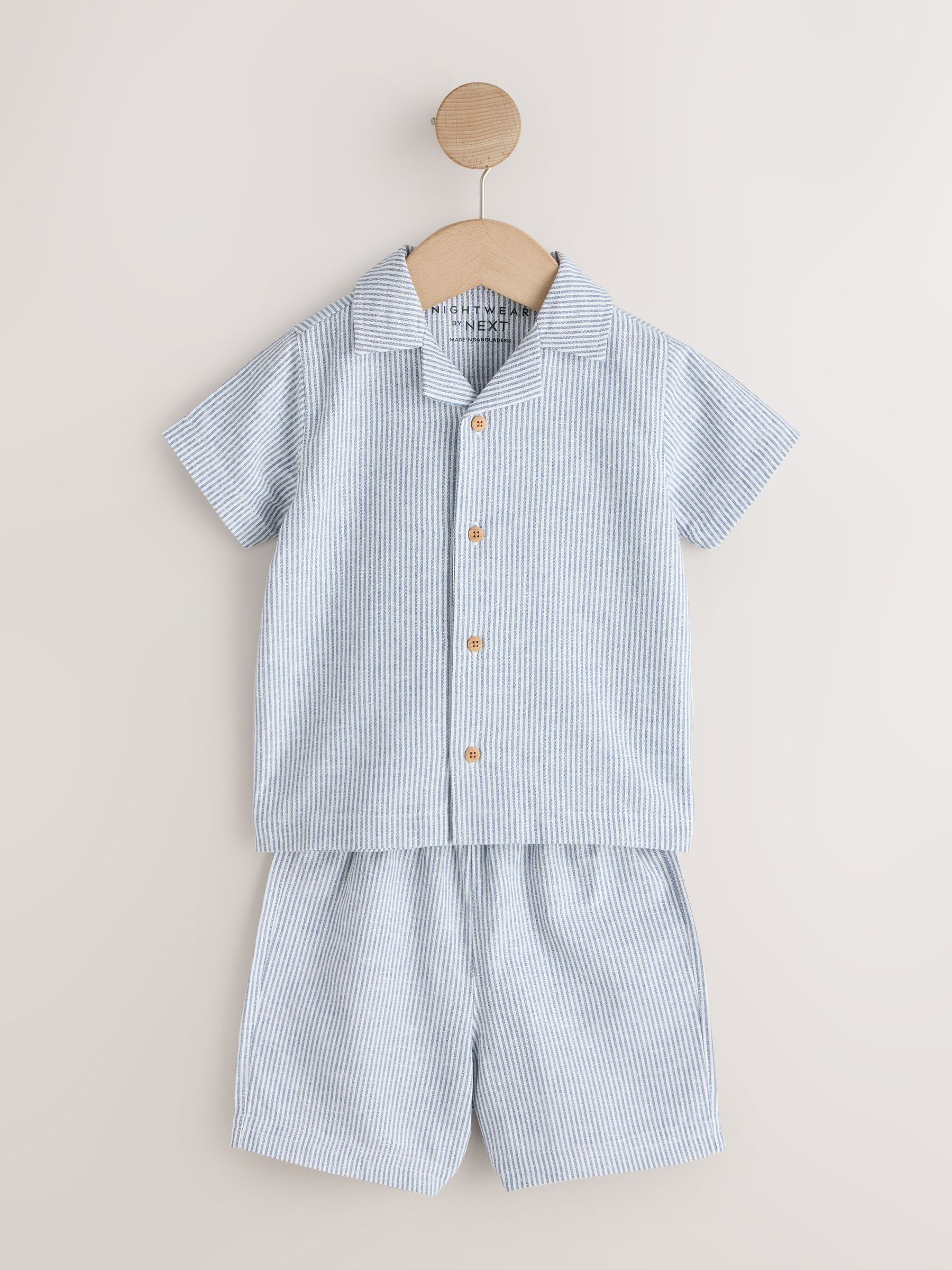 Blue/White Stripe Short Button Through Pyjamas 2 Pack (9mths-8yrs) image 9