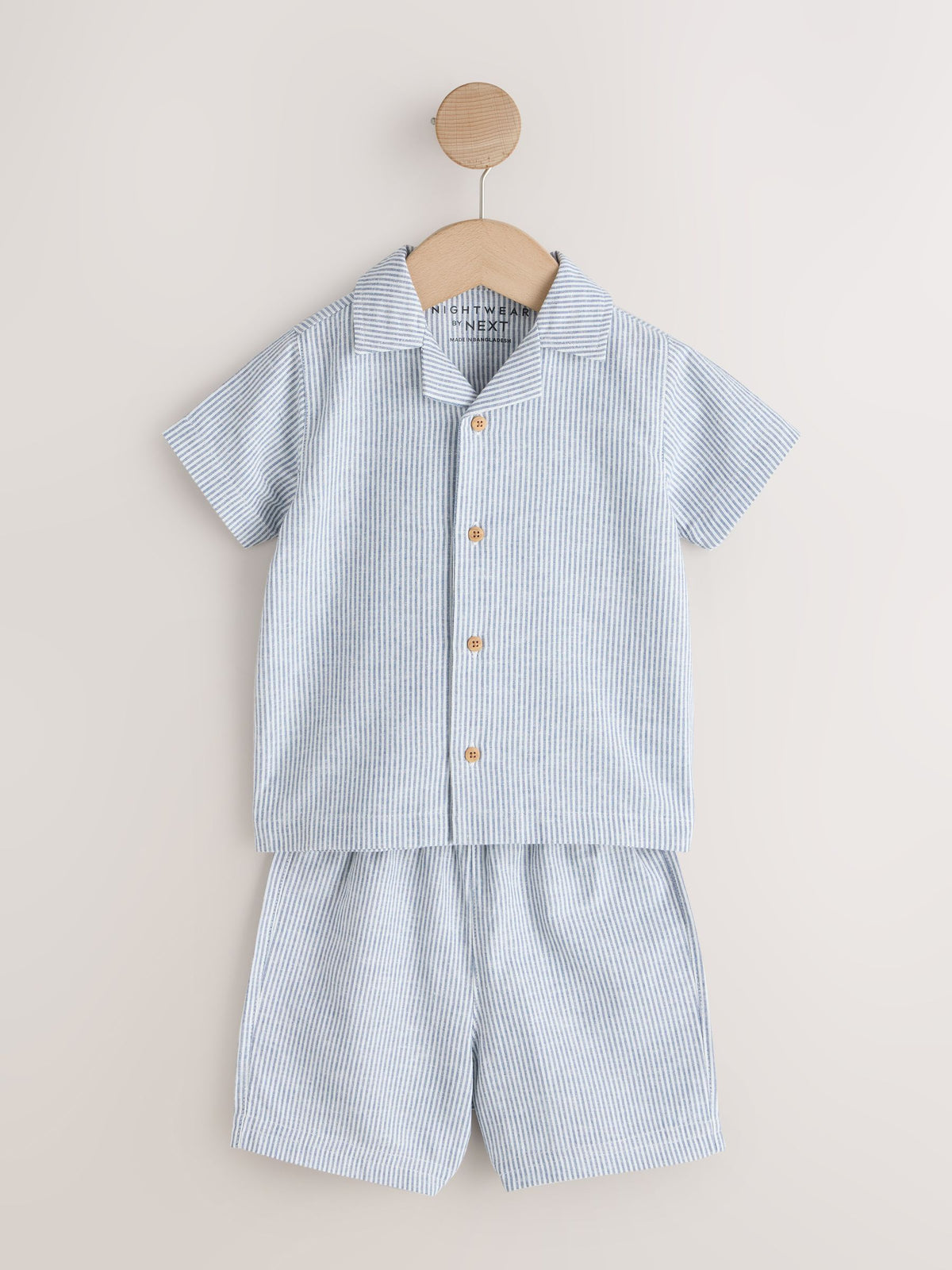 Blue/White Stripe Short Button Through Pyjamas 2 Pack (9mths-8yrs) - image 6