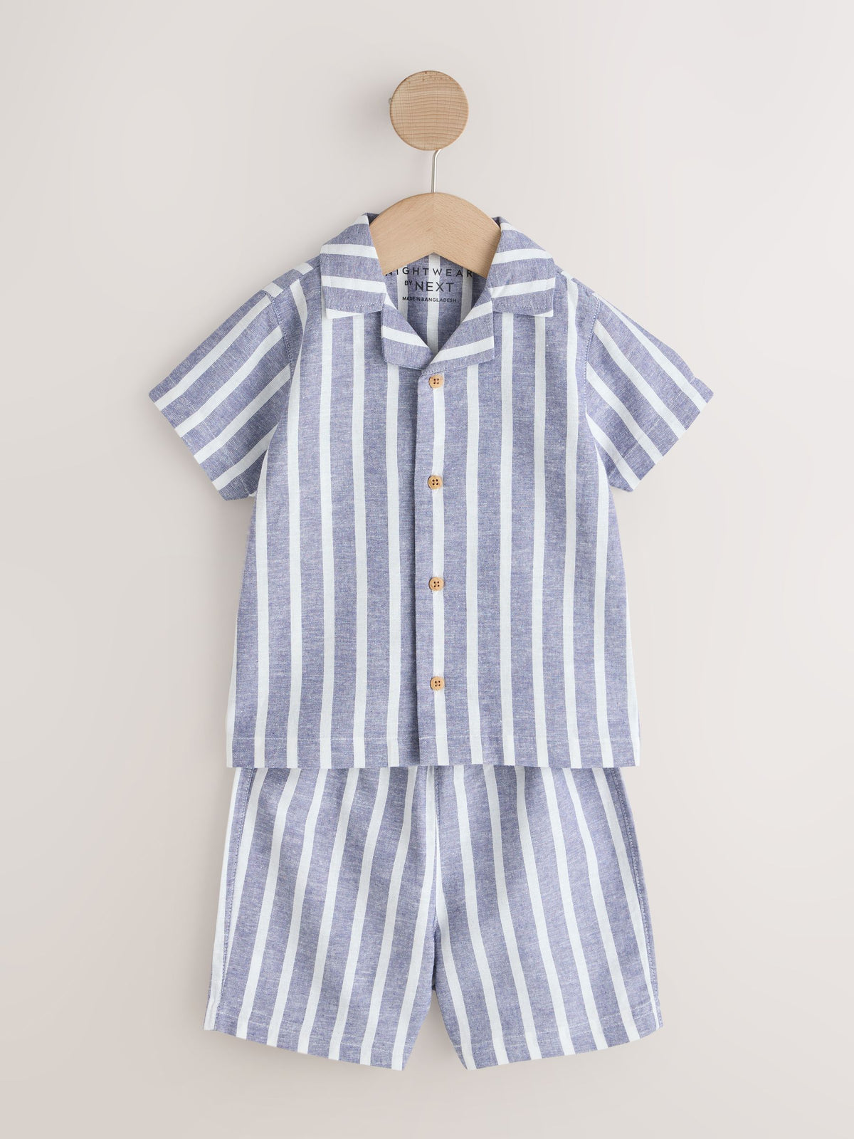 Blue/White Stripe Short Button Through Pyjamas 2 Pack (9mths-8yrs) - image 9
