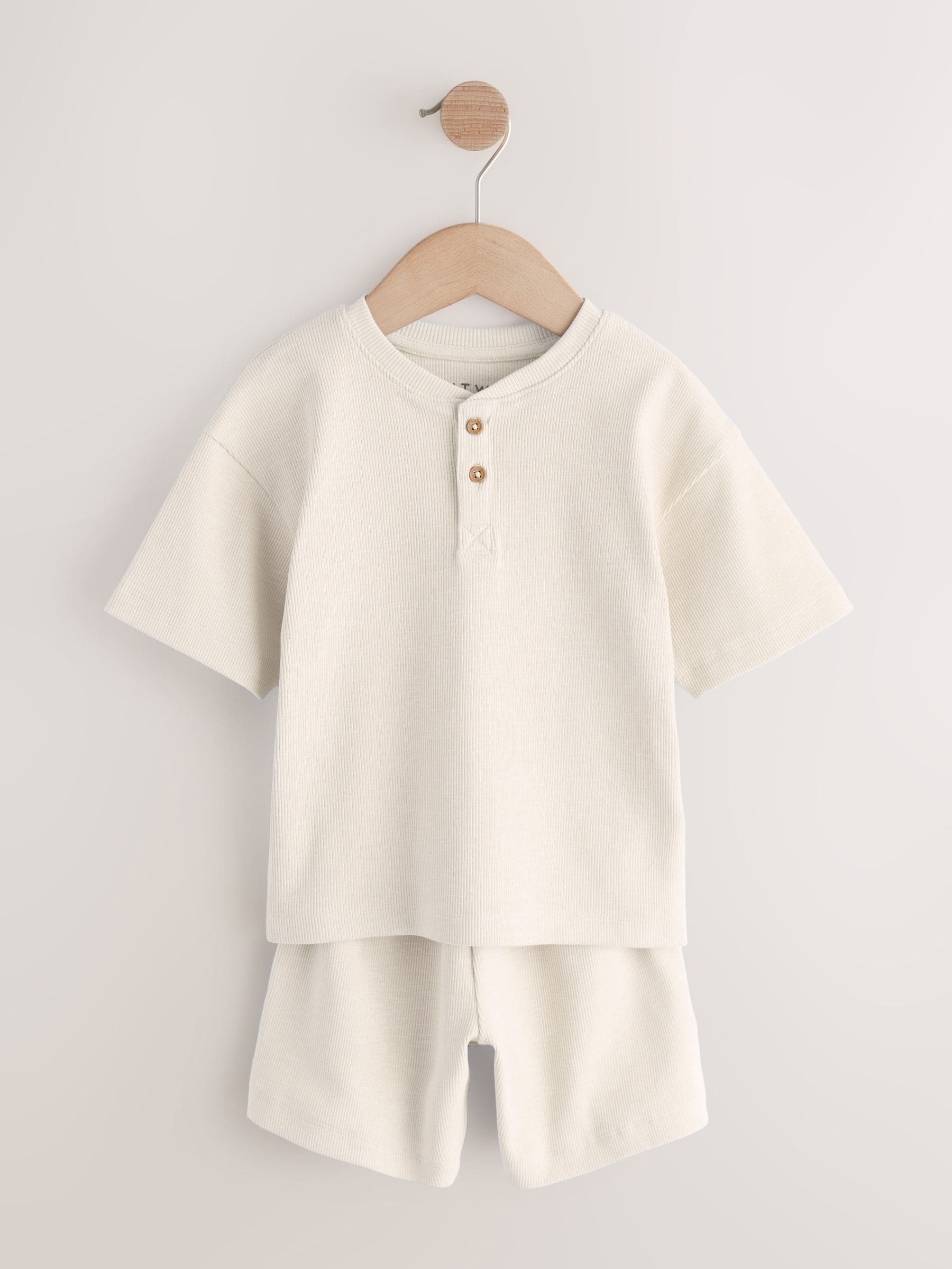 Blue/Neutral Plain Short Pyjamas 3 Pack (9mths-10yrs) image 11