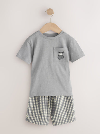 Brown/Cream/Grey Animal Short Pyjamas 3 Pack (9mths-8yrs) image 3