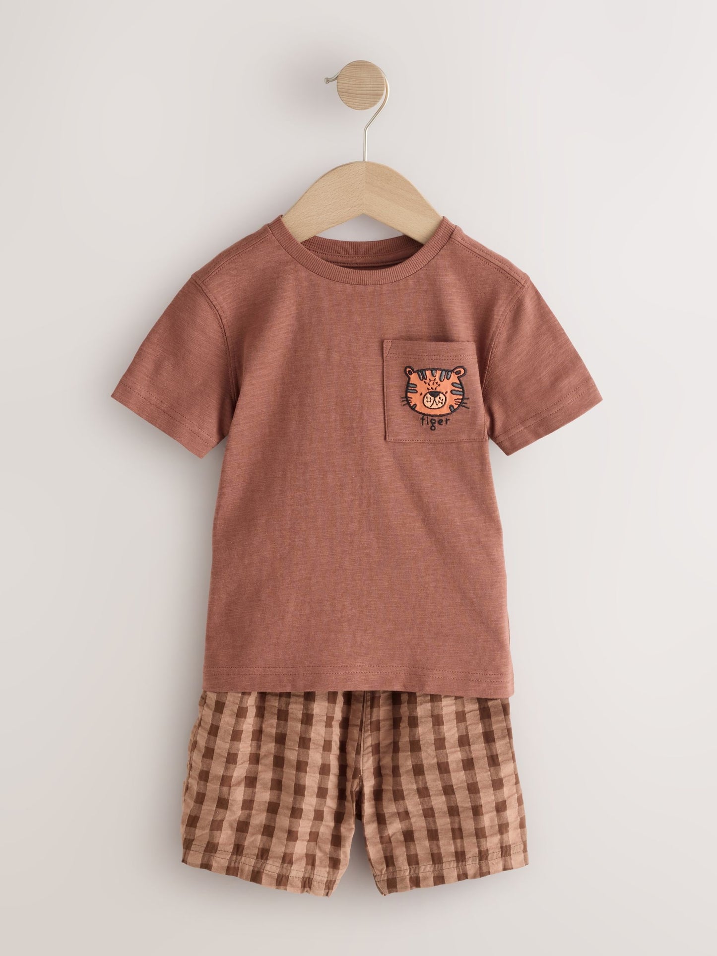 Brown/Cream/Grey Animal Short Pyjamas 3 Pack (9mths-8yrs) image 5