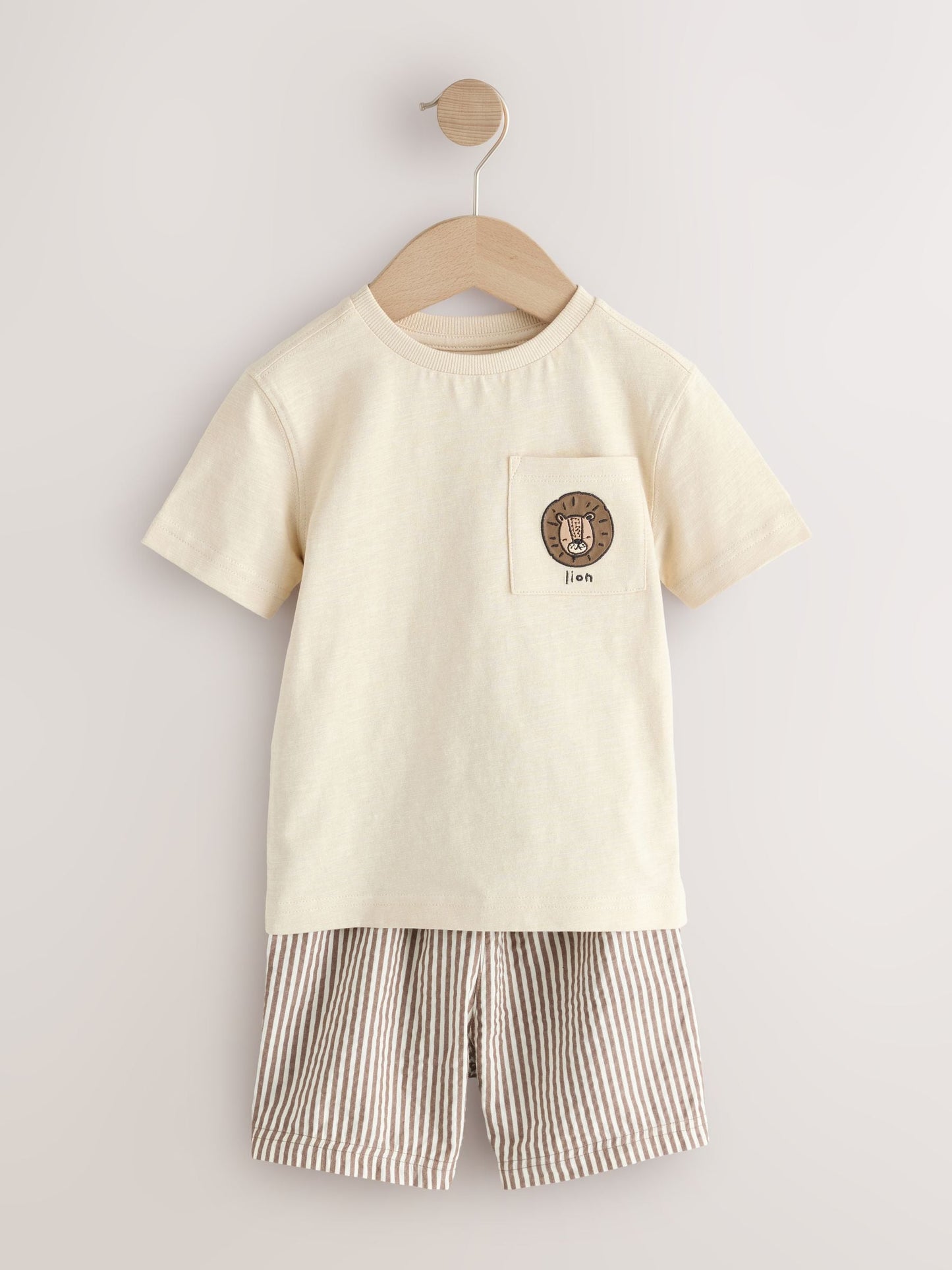 Brown/Cream/Grey Animal Short Pyjamas 3 Pack (9mths-8yrs) image 6