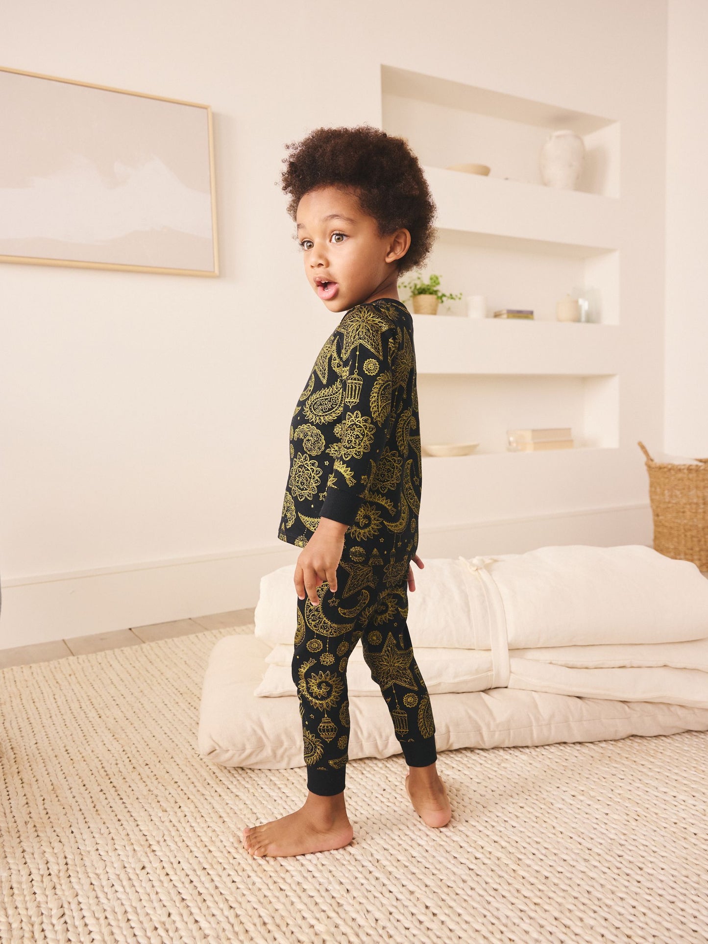 Black/Gold Snuggle Fit Pyjamas (9mths-12yrs) image 3