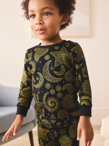 Black/Gold Snuggle Fit Pyjamas (9mths-12yrs) image 4