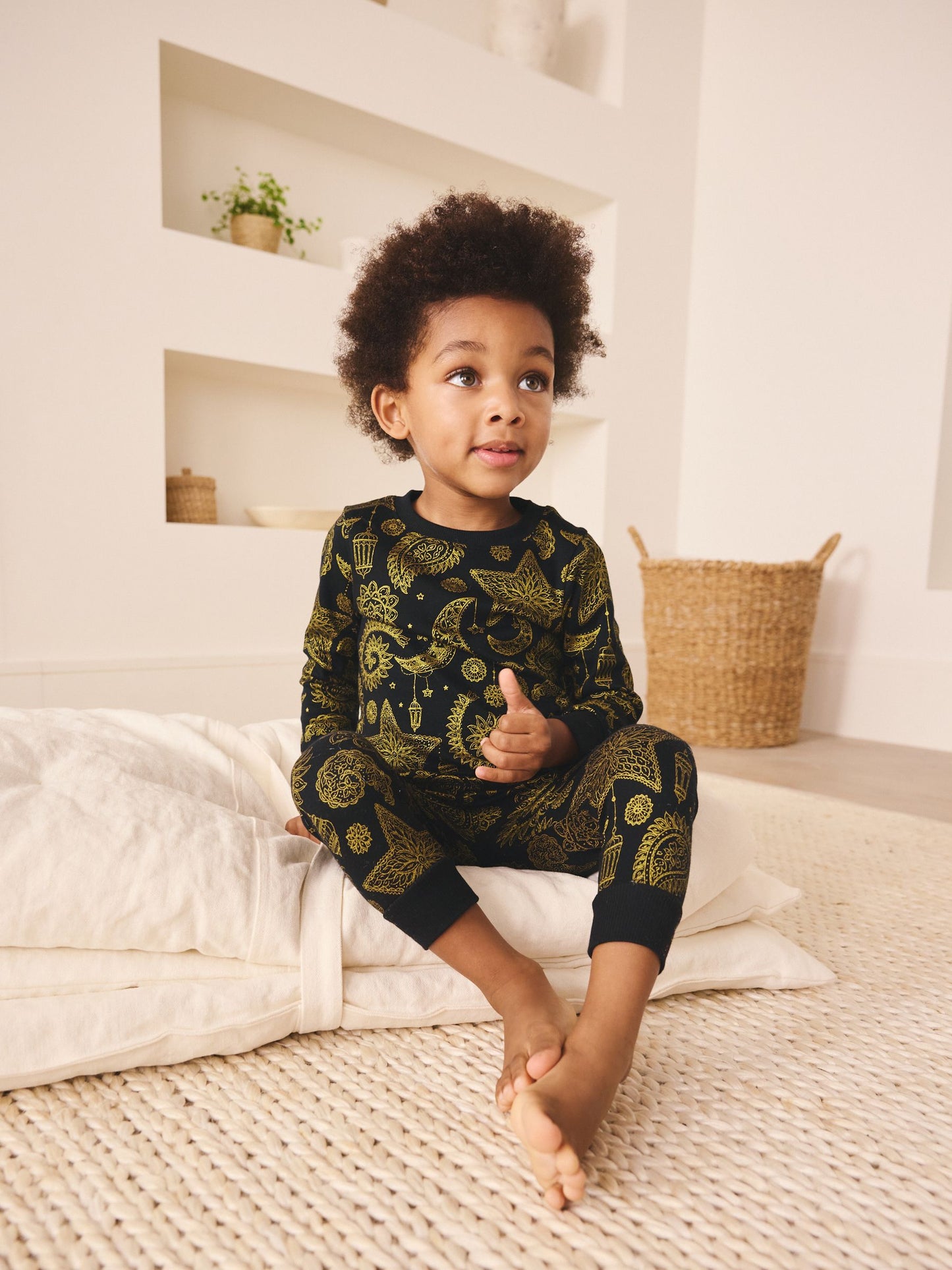 Black/Gold Snuggle Fit Pyjamas (9mths-12yrs) image 5