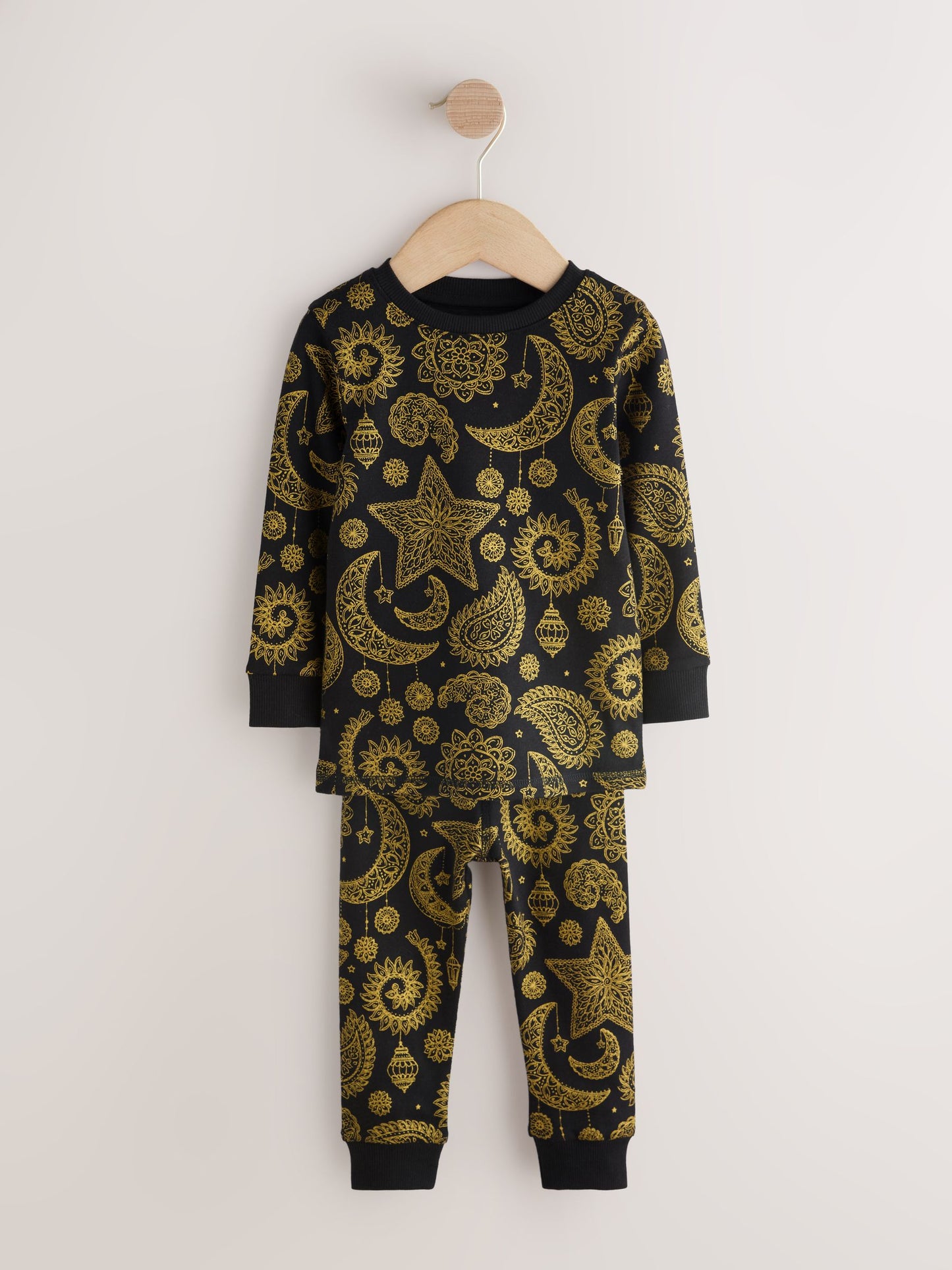 Black/Gold Snuggle Fit Pyjamas (9mths-12yrs) image 6