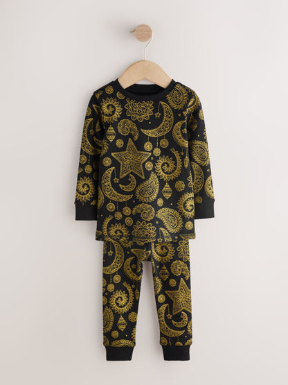 Black/Gold Snuggle Fit Pyjamas (9mths-12yrs) image 6