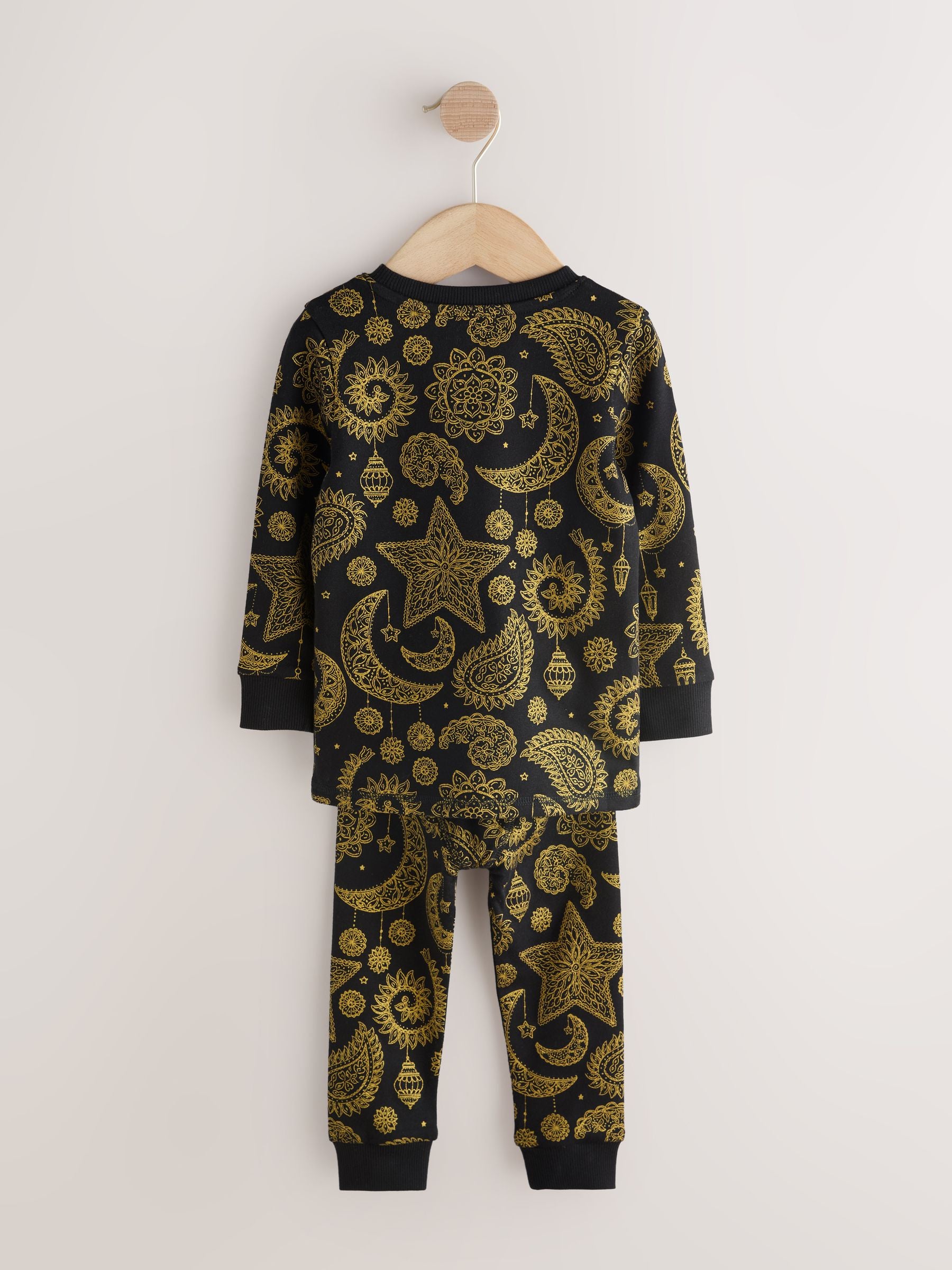 Black/Gold Snuggle Fit Pyjamas (9mths-12yrs) image 7