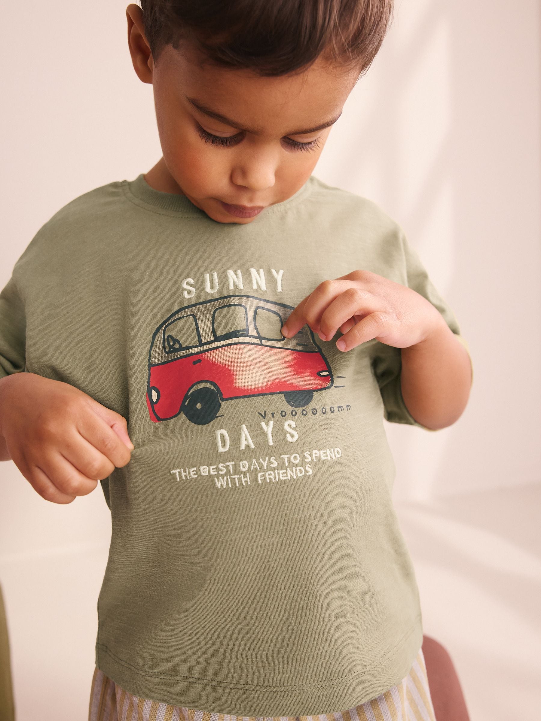 Blue/Green/Coral Transport Short Pyjamas 3 Pack (9mths-8yrs) image 4