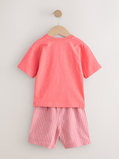 Blue/Green/Coral Transport Short Pyjamas 3 Pack (9mths-8yrs) image 7