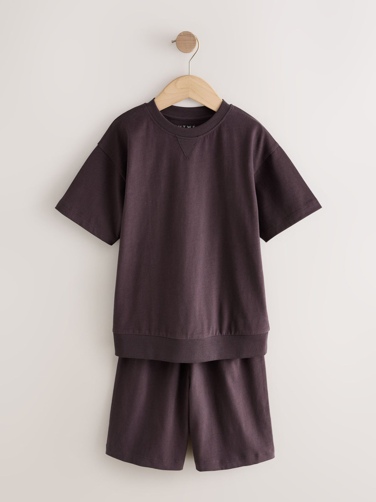 Cement/Green/Brown Plain Short Pyjamas 3 Pack (3-16yrs) - image 5