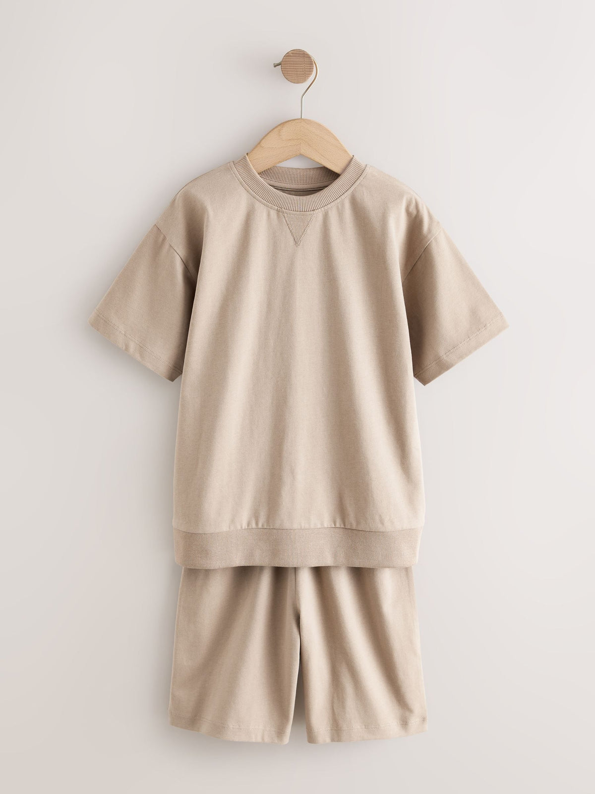 Cement/Green/Brown Plain Short Pyjamas 3 Pack (3-16yrs) - image 6