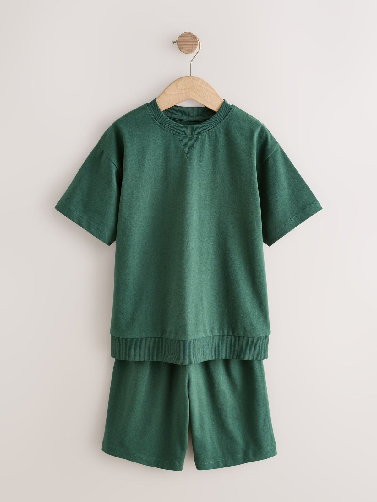 Cement/Green/Brown Plain Short Pyjamas 3 Pack (3-16yrs) - image 7