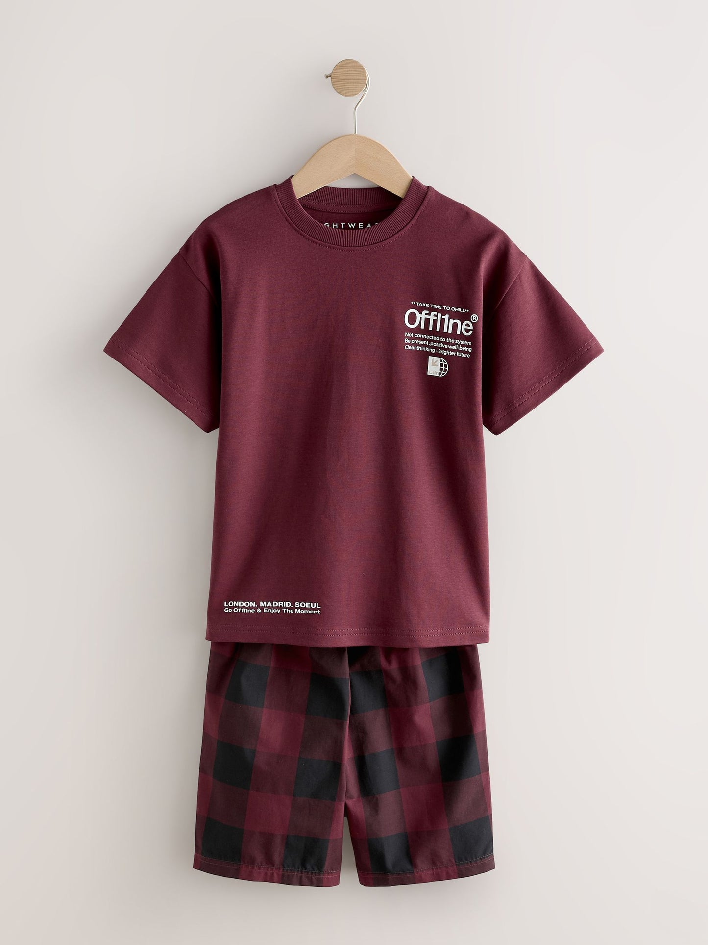 Black/White/Red Check Woven Short Pyjamas 3 Pack (3-16yrs) image 4