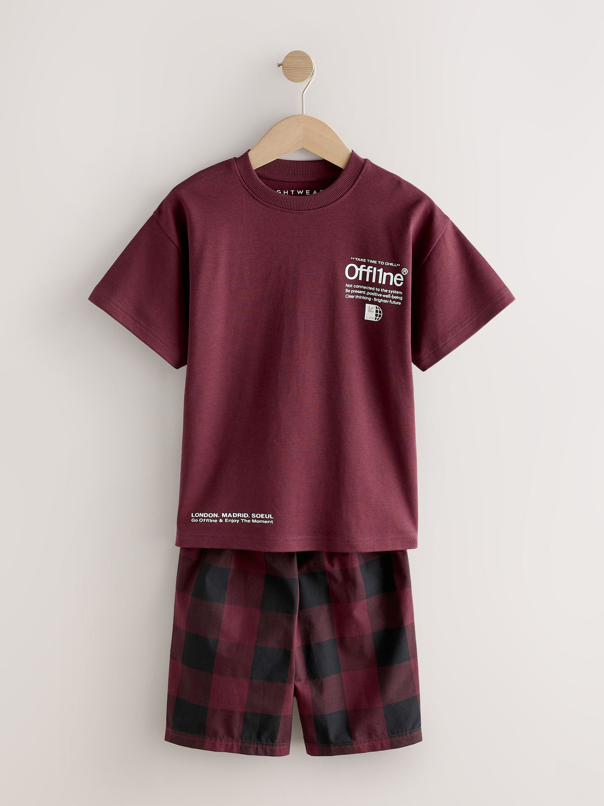 Black/White/Red Check Woven Short Pyjamas 3 Pack (3-16yrs) - image 11