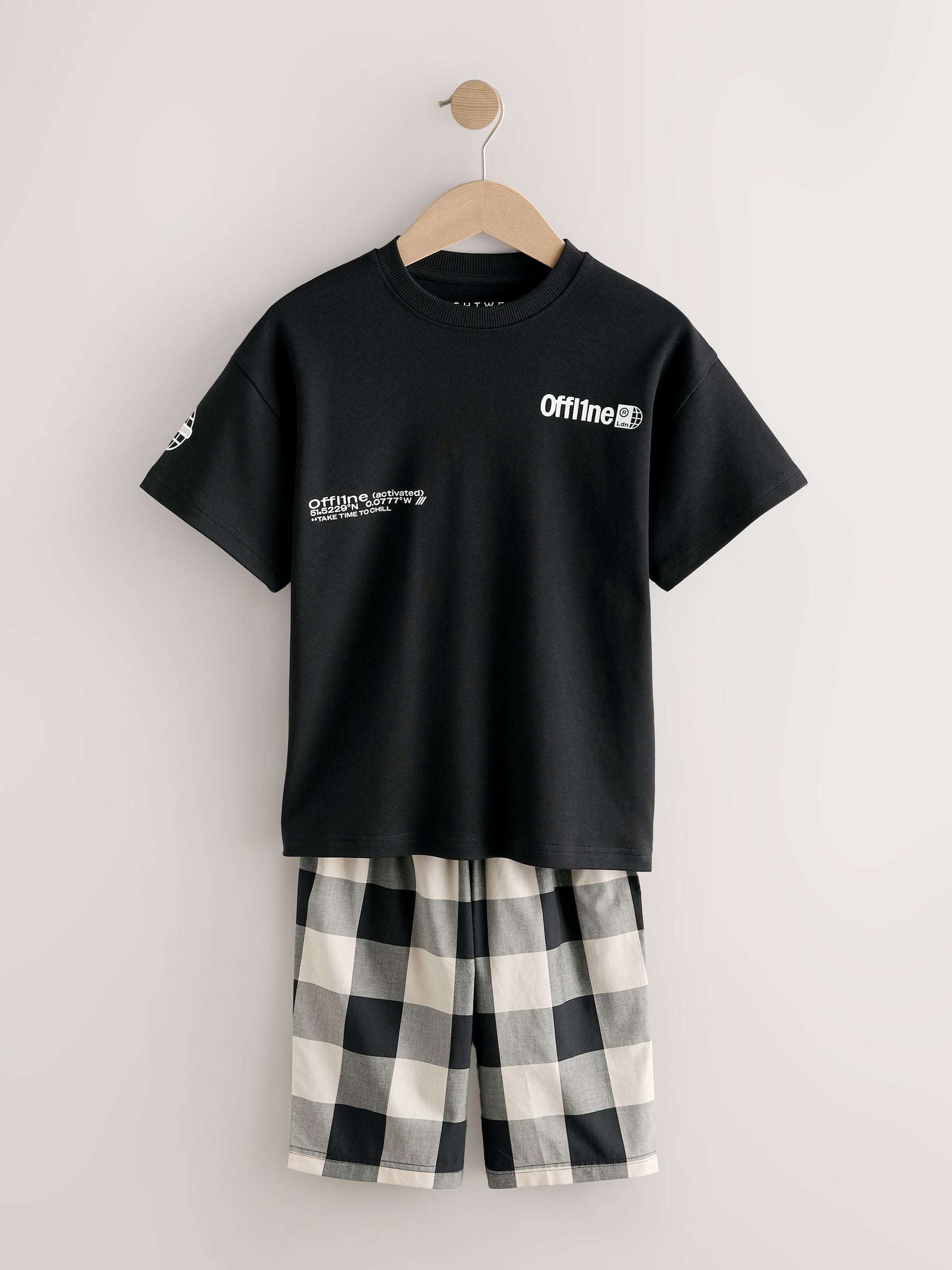 Black/White/Red Check Woven Short Pyjamas 3 Pack (3-16yrs) image 12