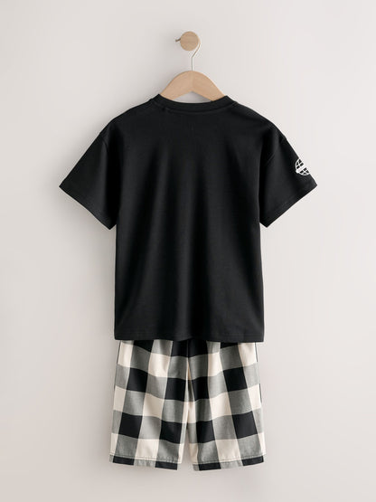 Black/White/Red Check Woven Short Pyjamas 3 Pack (3-16yrs) image 13