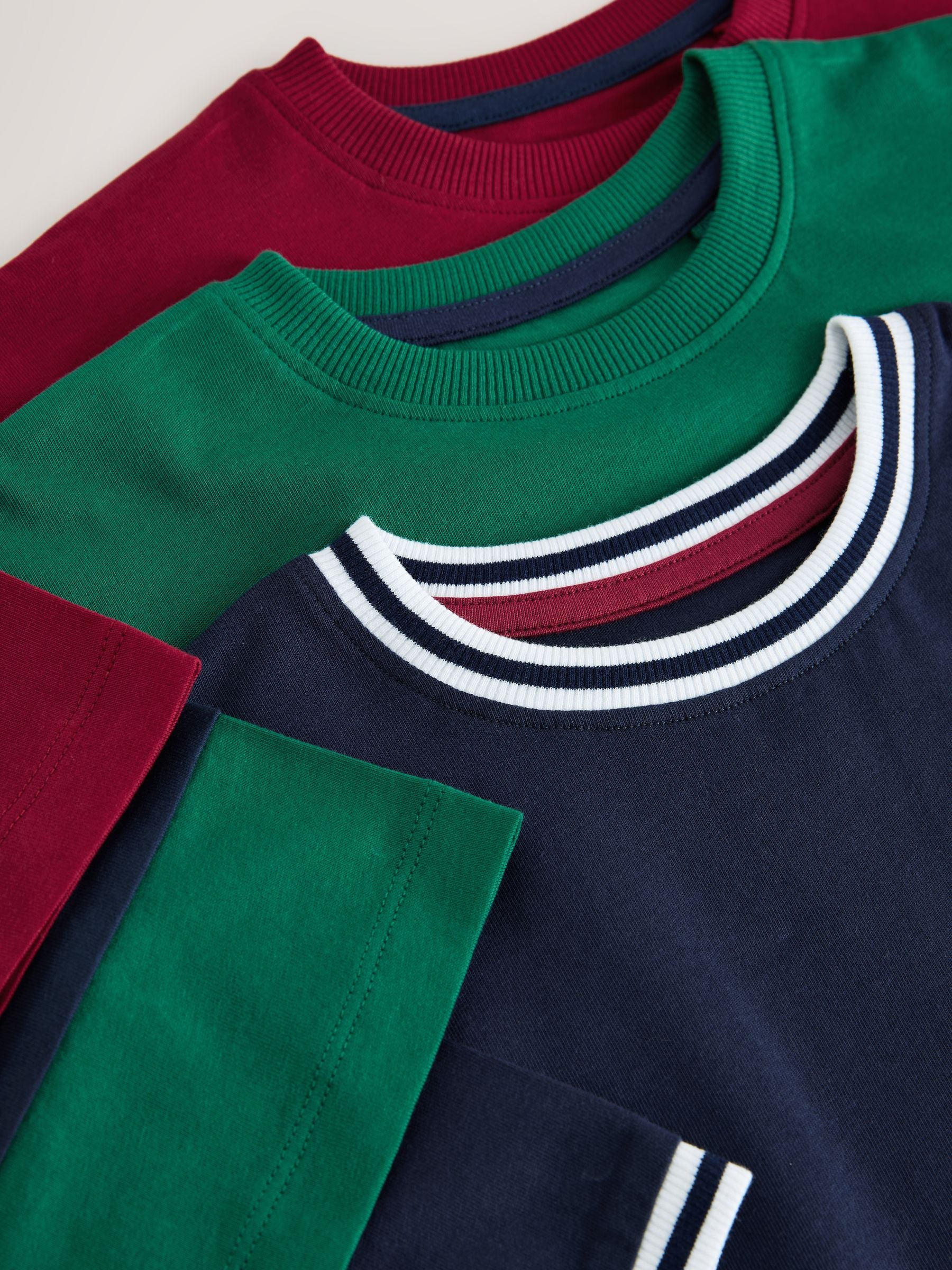 Navy/Burgundy/Green Woven Short Pyjamas 3 Pack (3-16yrs) image 4