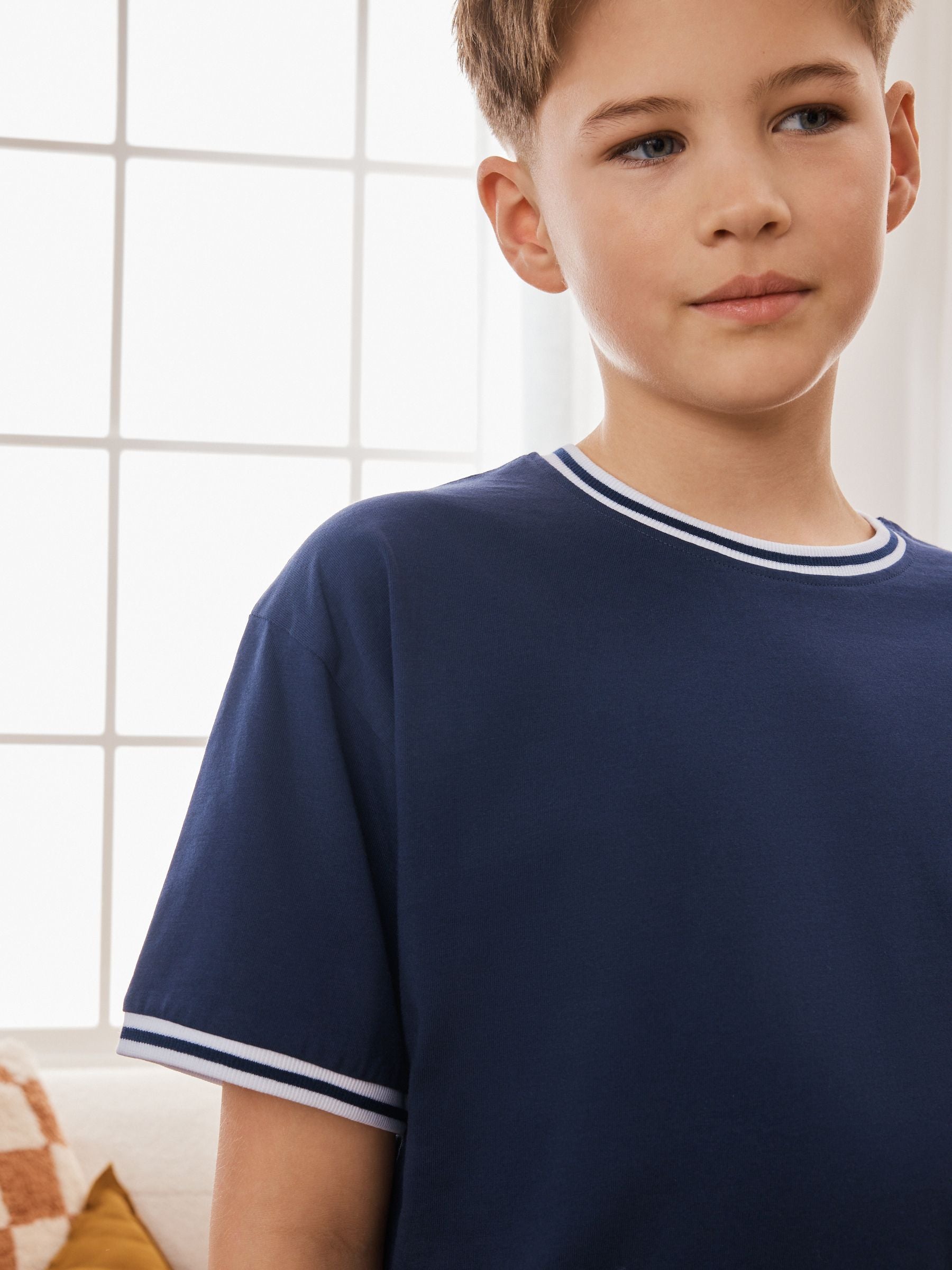 Navy/Burgundy/Green Woven Short Pyjamas 3 Pack (3-16yrs) image 6