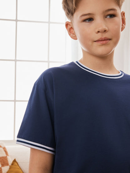Navy/Burgundy/Green Woven Short Pyjamas 3 Pack (3-16yrs) image 6