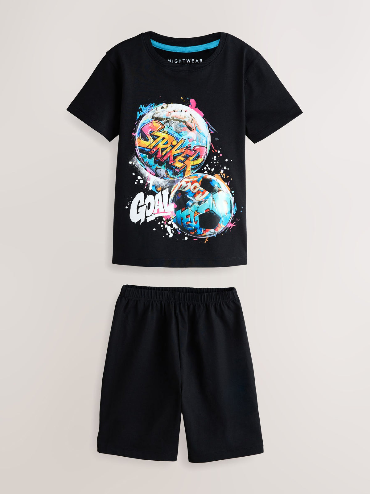 Multi Bright Football Short Pyjamas 2 Pack (3-16yrs) - image 5