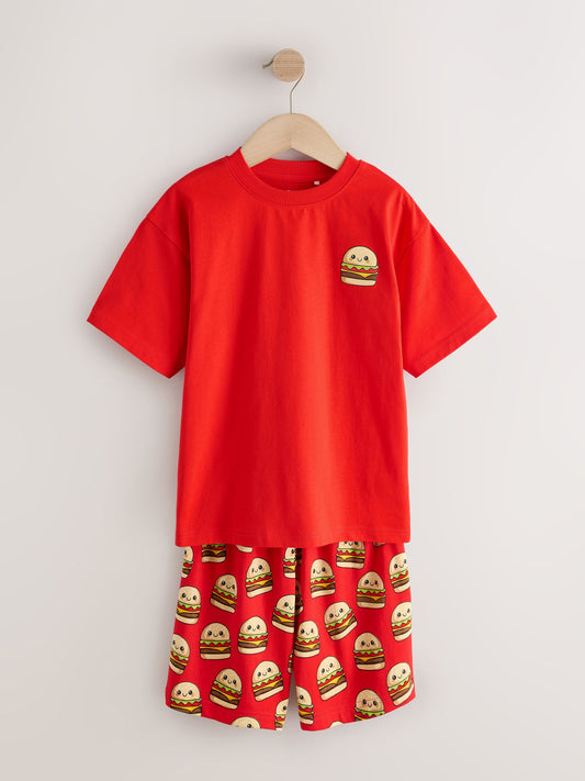 Red/Black/White Fast Food Shorts Pyjamas 3 Pack (4-16yrs) image 3
