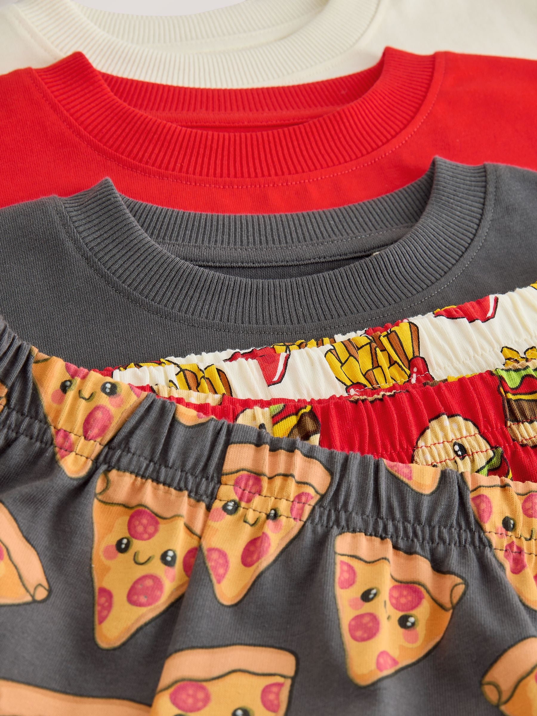 Red/Black/White Fast Food Shorts Pyjamas 3 Pack (4-16yrs) image 5