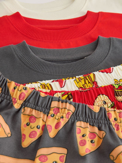 Red/Black/White Fast Food Shorts Pyjamas 3 Pack (4-16yrs) image 5