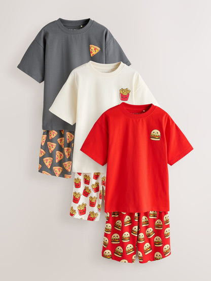Red/Black/White Fast Food Shorts Pyjamas 3 Pack (4-16yrs) image 11