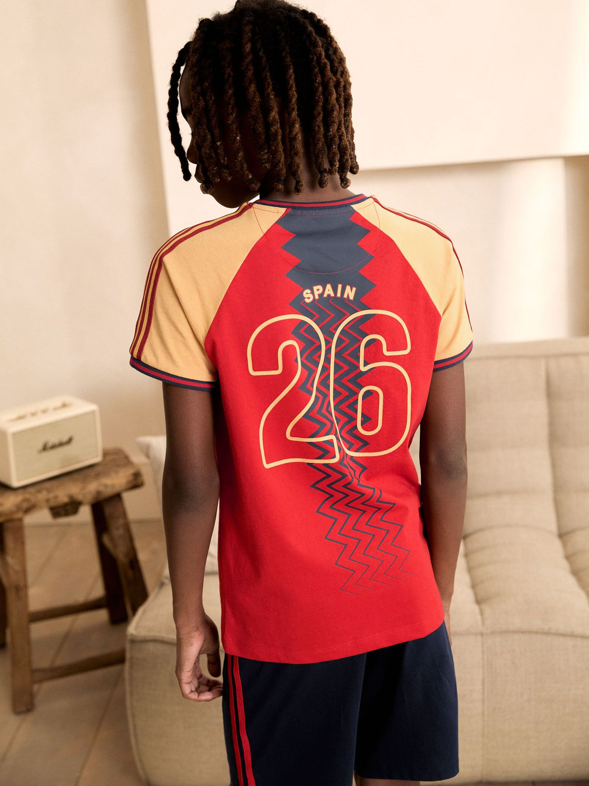 Red/Yellow/Blue Spain Single Short Football Pyjamas (4-14yrs) - image 3
