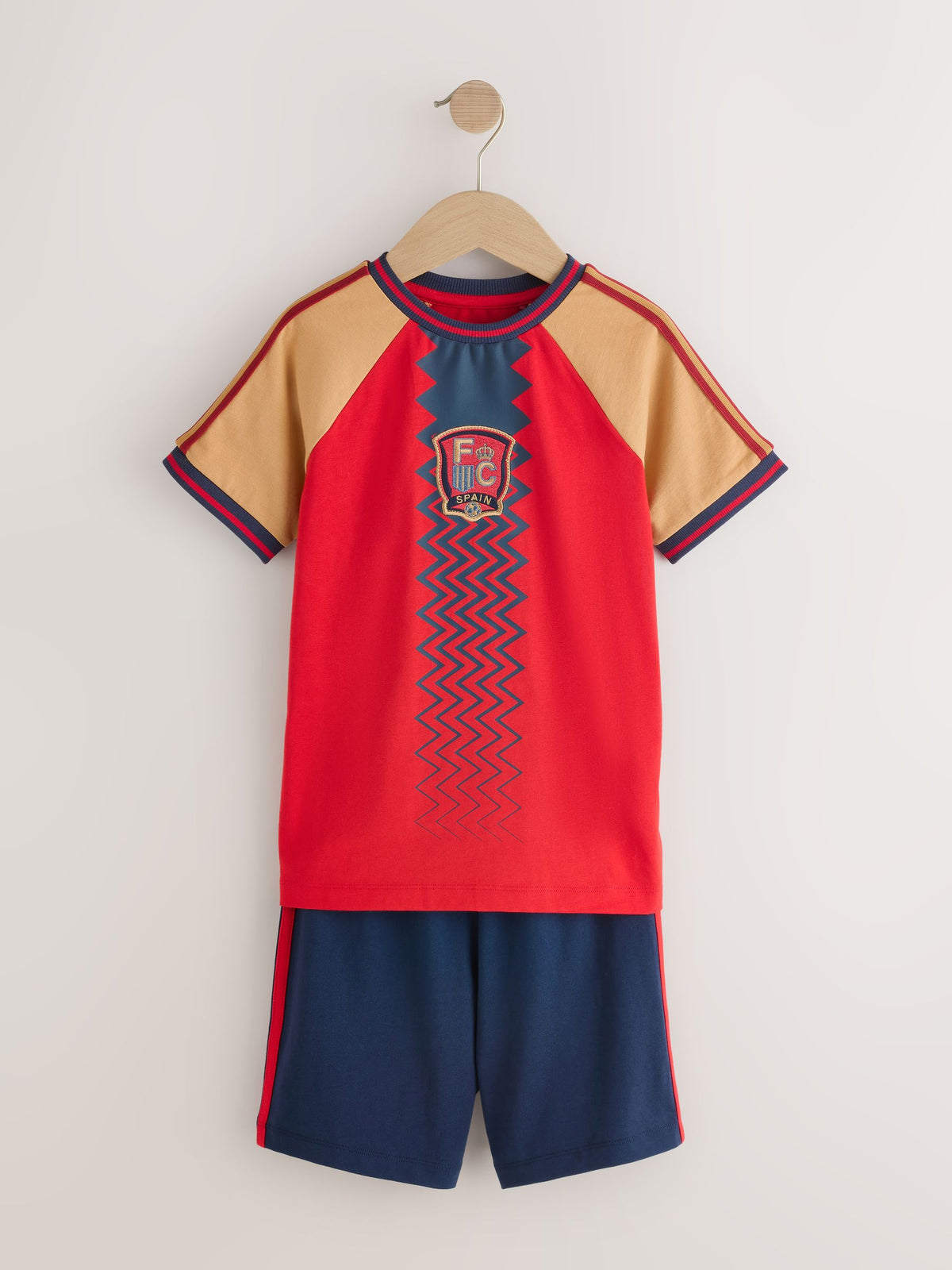 Red/Yellow/Blue Spain Single Short Football Pyjamas (4-14yrs) - image 4