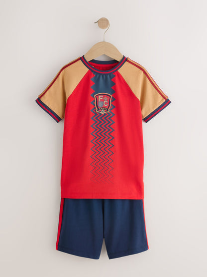 Red/Yellow/Blue Spain Single Short Football Pyjamas (4-14yrs) - image 4