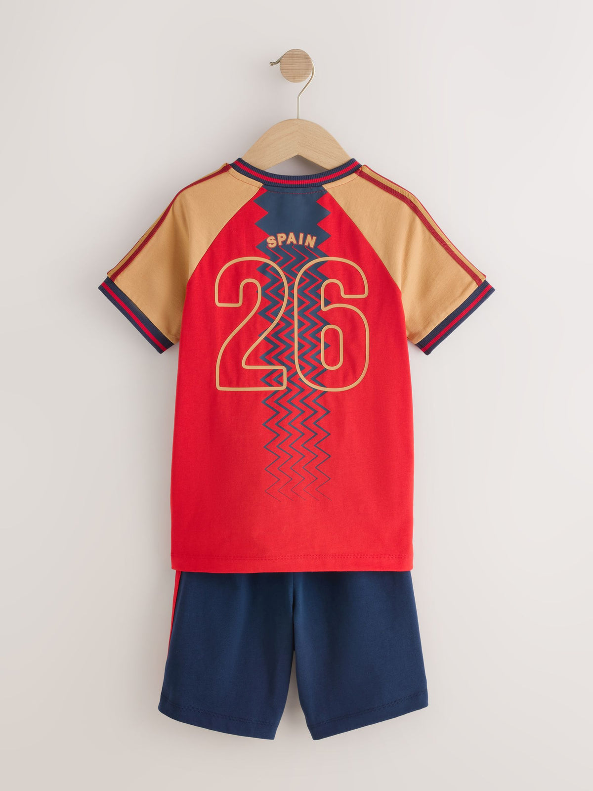 Red/Yellow/Blue Spain Single Short Football Pyjamas (4-14yrs) - image 5