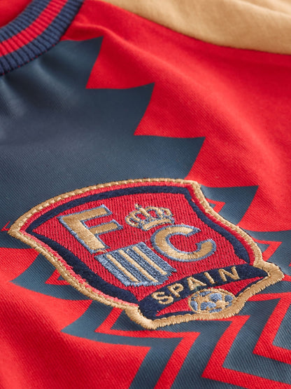 Red/Yellow/Blue Spain Single Short Football Pyjamas (4-14yrs) - image 6