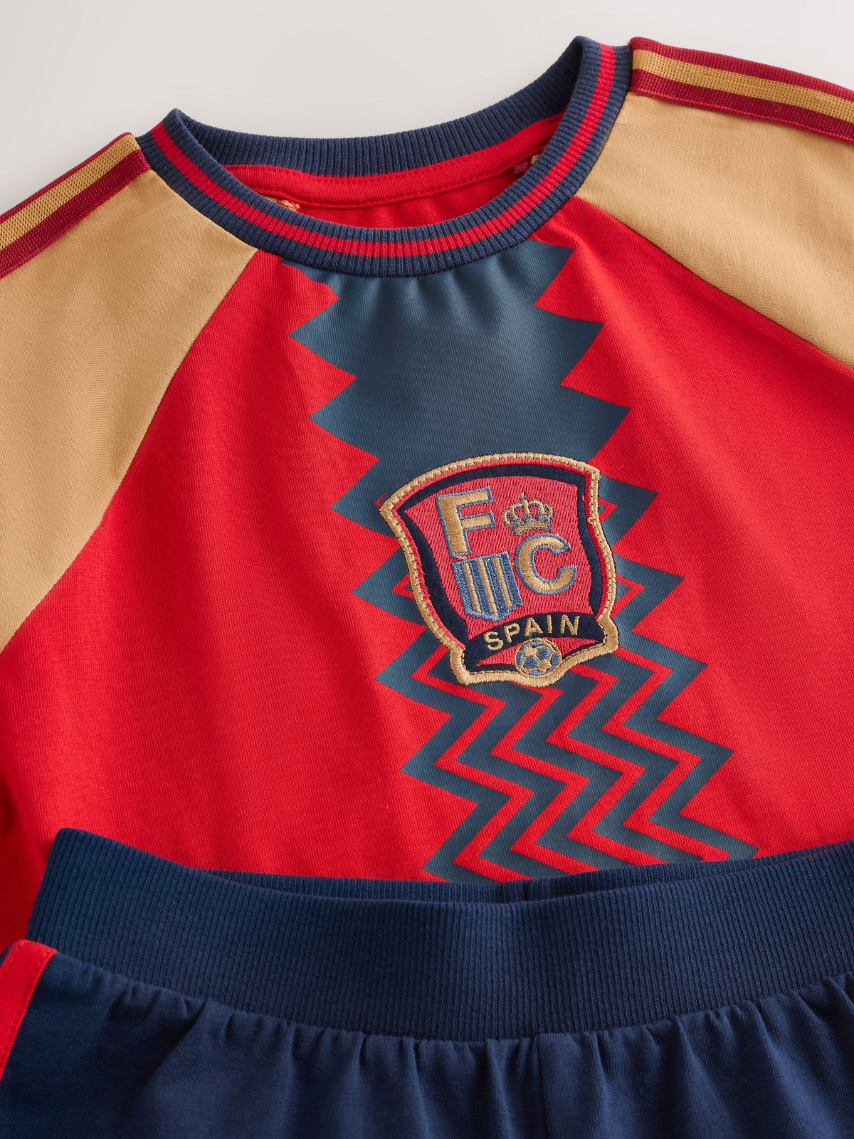 Red/Yellow/Blue Spain Single Short Football Pyjamas (4-14yrs) - image 7