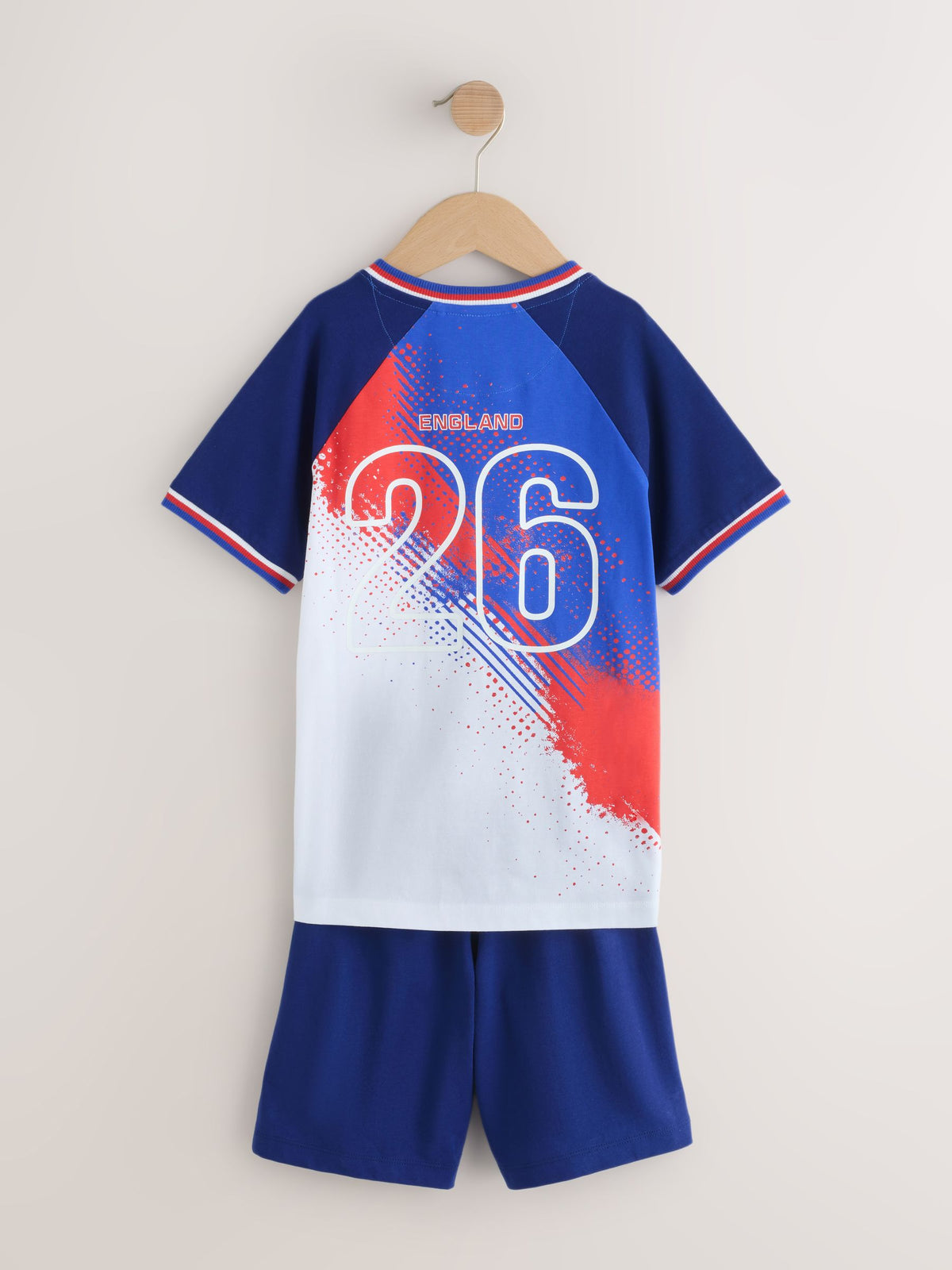 White/Blue/Red England Single Short Football Pyjamas (4-14yrs) - image 5