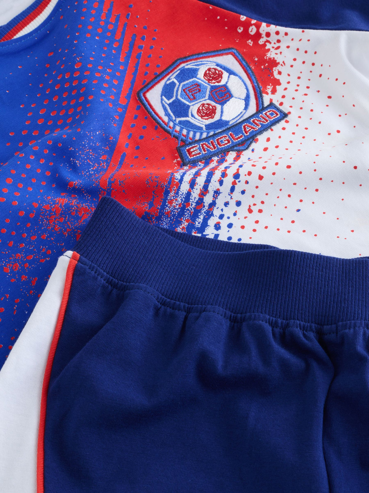 White/Blue/Red England Single Short Football Pyjamas (4-14yrs) - image 6