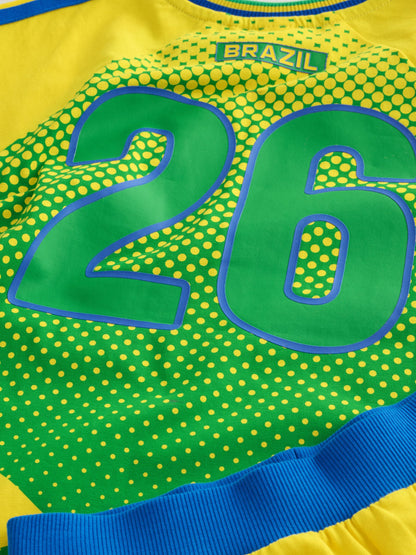 Green/Yellow Brazil Single Short Football Pyjamas (4-14yrs) - image 7